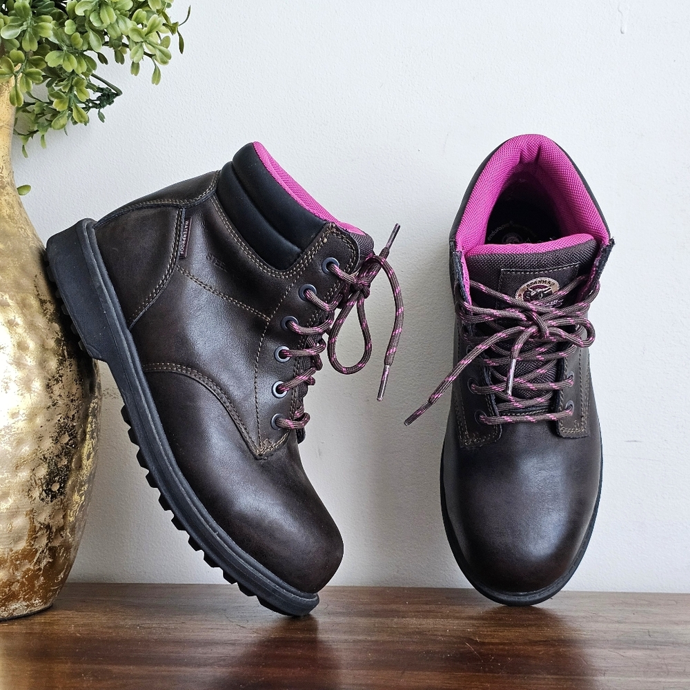 Brahma Women’s Steel Toe Waterproof Leather Work Boots Sz 7.5 Oil Slip Resistant